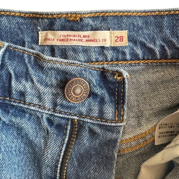 Levi’s 70s High Flare Jeans Sonoma Walks Light Wash Size 28 Premium - Picture 12 of 16